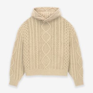 Fear of God Essentials Cable Knit Beige Hoodie